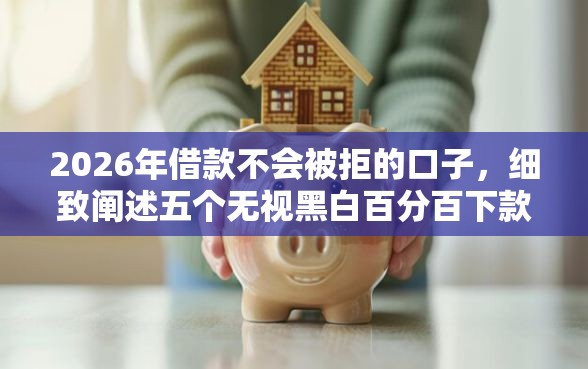 2026年借款不会被拒的口子，细致阐述五个无视黑白百分百下款的借款平台