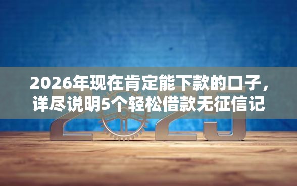 2026年现在肯定能下款的口子，详尽说明5个轻松借款无征信记录的软件