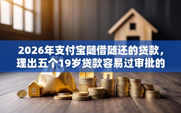 2026年支付宝随借随还的贷款，理出五个19岁贷款容易过审批的软件