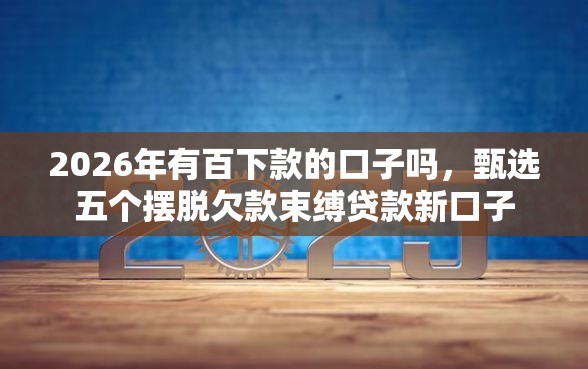 2026年有百下款的口子吗，甄选五个摆脱欠款束缚贷款新口子