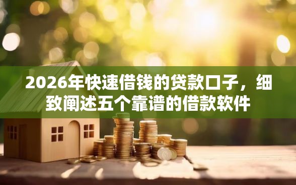 2026年快速借钱的贷款口子，细致阐述五个靠谱的借款软件