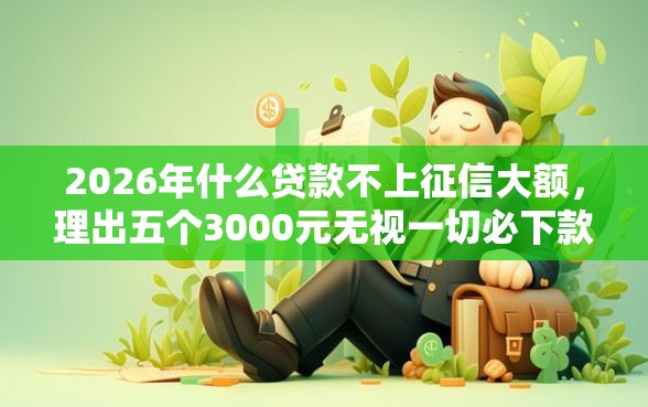 2026年什么贷款不上征信大额，理出五个3000元无视一切必下款的口子