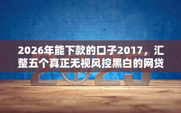 2026年能下款的口子2017，汇整五个真正无视风控黑白的网贷软件