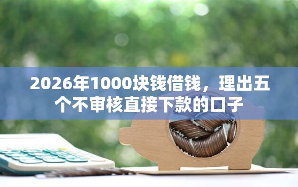 2026年1000块钱借钱，理出五个不审核直接下款的口子