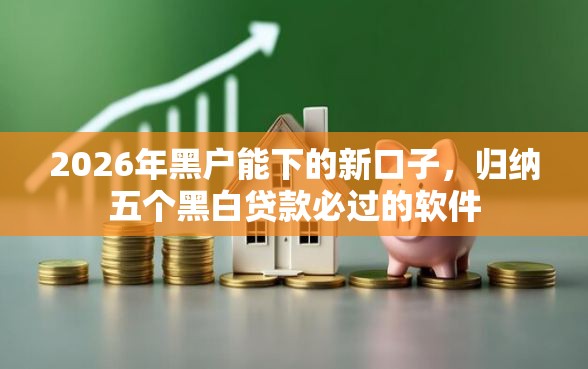 2026年黑户能下的新口子，归纳五个黑白贷款必过的软件