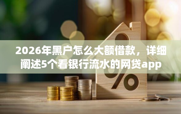2026年黑户怎么大额借款，详细阐述5个看银行流水的网贷app