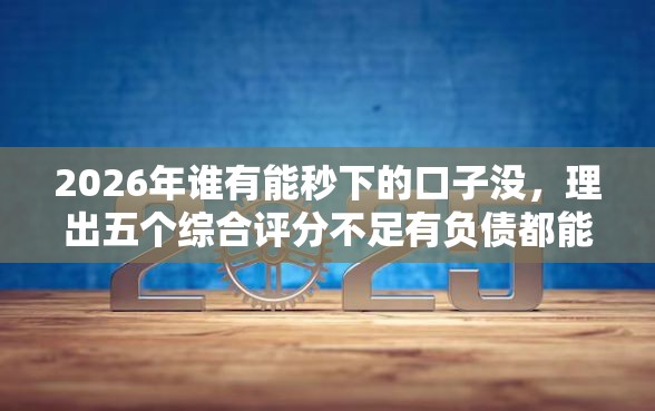 2026年谁有能秒下的口子没，理出五个综合评分不足有负债都能下款软件