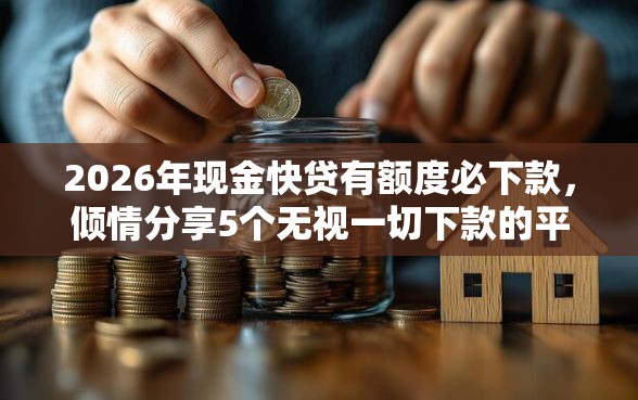2026年现金快贷有额度必下款，倾情分享5个无视一切下款的平台