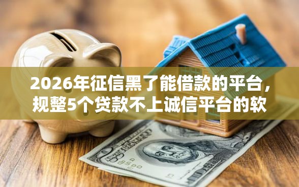 2026年征信黑了能借款的平台，规整5个贷款不上诚信平台的软件