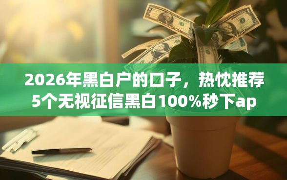 2026年黑白户的口子，热忱推荐5个无视征信黑白100%秒下app