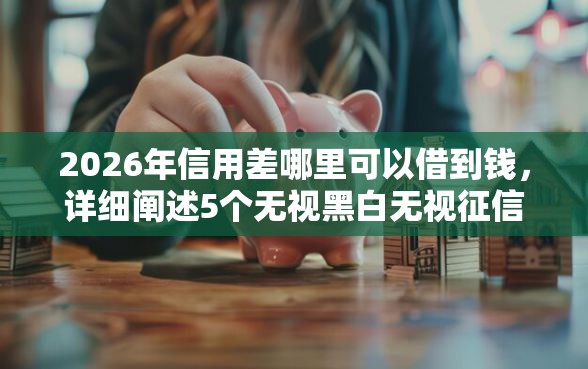 2026年信用差哪里可以借到钱，详细阐述5个无视黑白无视征信申请就下款的平台