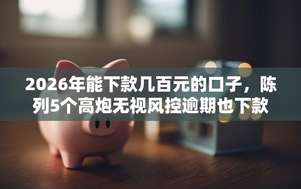 2026年能下款几百元的口子，陈列5个高炮无视风控逾期也下款的口子
