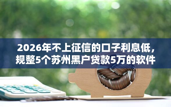 2026年不上征信的口子利息低，规整5个苏州黑户贷款5万的软件