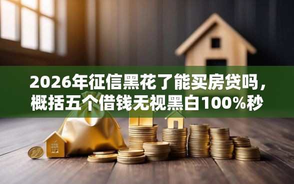 2026年征信黑花了能买房贷吗，概括五个借钱无视黑白100%秒下口子