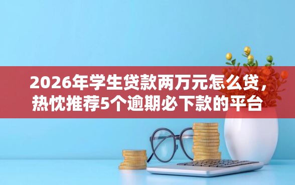 2026年学生贷款两万元怎么贷，热忱推荐5个逾期必下款的平台