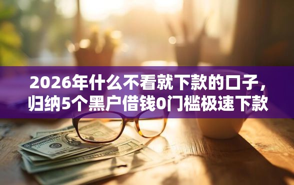 2026年什么不看就下款的口子，归纳5个黑户借钱0门槛极速下款口子