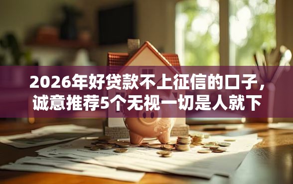 2026年好贷款不上征信的口子，诚意推荐5个无视一切是人就下款口子