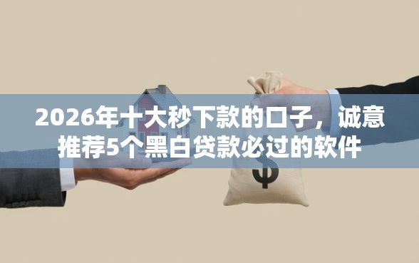 2026年十大秒下款的口子，诚意推荐5个黑白贷款必过的软件