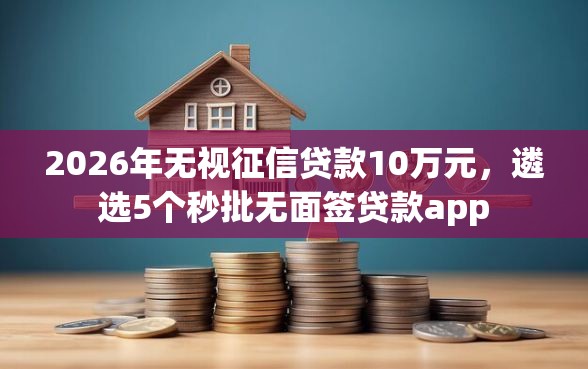 2026年无视征信贷款10万元，遴选5个秒批无面签贷款app