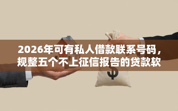 2026年可有私人借款联系号码，规整五个不上征信报告的贷款软件