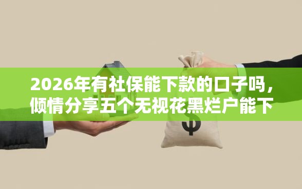 2026年有社保能下款的口子吗，倾情分享五个无视花黑烂户能下款的网贷