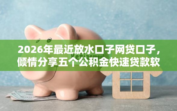 2026年最近放水口子网贷口子，倾情分享五个公积金快速贷款软件