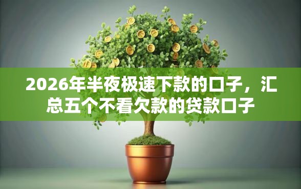 2026年半夜极速下款的口子，汇总五个不看欠款的贷款口子