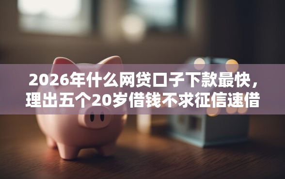 2026年什么网贷口子下款最快，理出五个20岁借钱不求征信速借软件