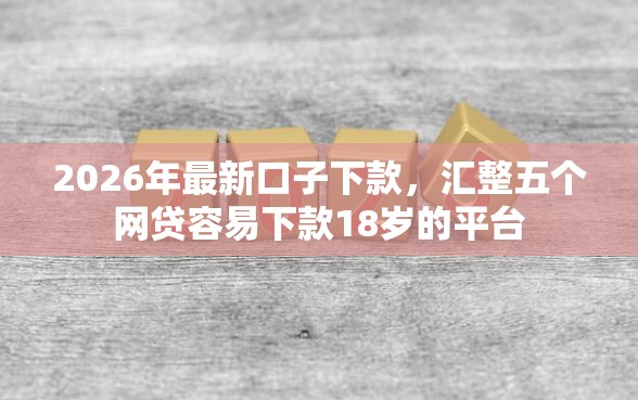 2026年最新口子下款，汇整五个网贷容易下款18岁的平台