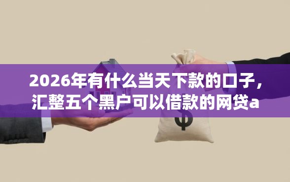 2026年有什么当天下款的口子，汇整五个黑户可以借款的网贷app