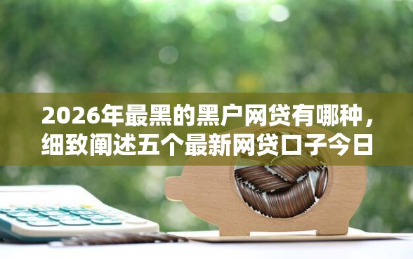2026年最黑的黑户网贷有哪种，细致阐述五个最新网贷口子今日整理这五个软件