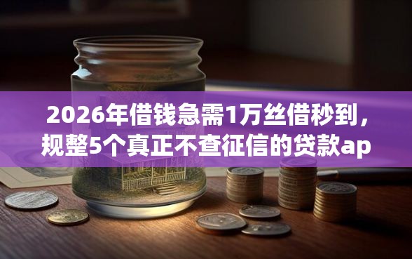 2026年借钱急需1万丝借秒到，规整5个真正不查征信的贷款app