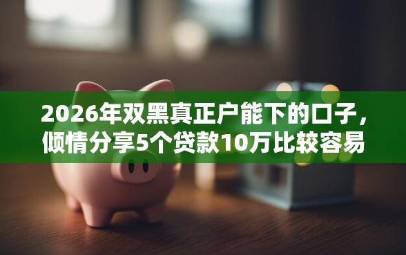 2026年双黑真正户能下的口子，倾情分享5个贷款10万比较容易的口子
