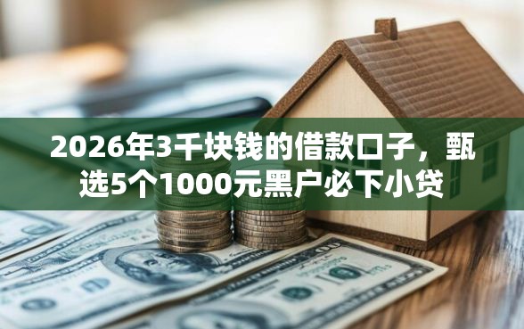 2026年3千块钱的借款口子，甄选5个1000元黑户必下小贷