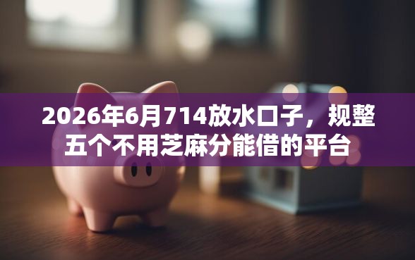 2026年6月714放水口子，规整五个不用芝麻分能借的平台