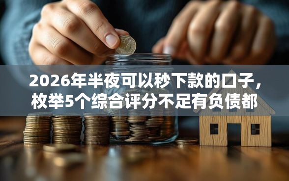 2026年半夜可以秒下款的口子，枚举5个综合评分不足有负债都能下款平台
