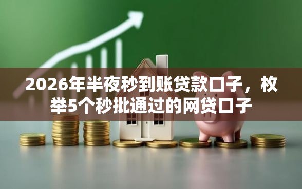 2026年半夜秒到账贷款口子，枚举5个秒批通过的网贷口子