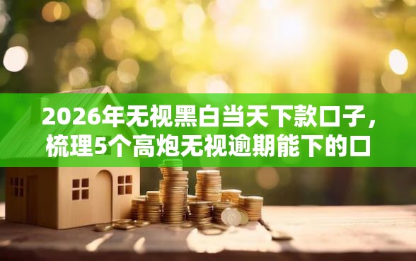 2026年无视黑白当天下款口子，梳理5个高炮无视逾期能下的口子