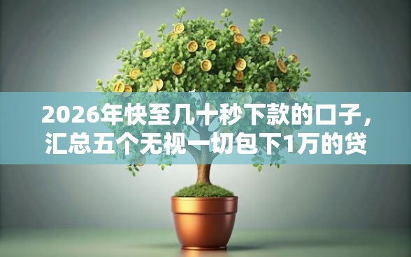 2026年快至几十秒下款的口子，汇总五个无视一切包下1万的贷款
