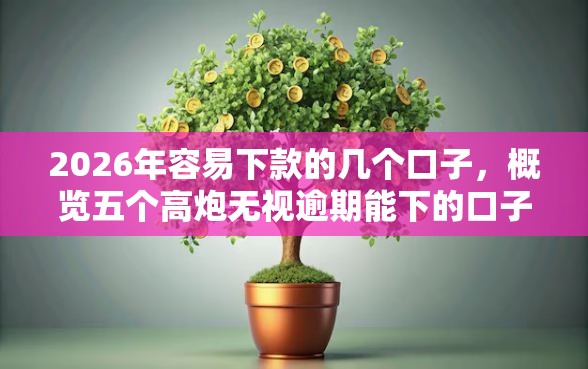 2026年容易下款的几个口子，概览五个高炮无视逾期能下的口子