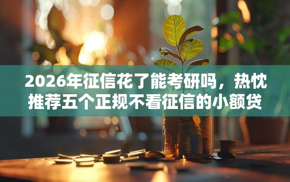 2026年征信花了能考研吗，热忱推荐五个正规不看征信的小额贷款软件