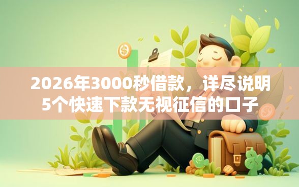 2026年3000秒借款，详尽说明5个快速下款无视征信的口子