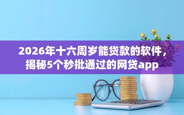 2026年十六周岁能贷款的软件，揭秘5个秒批通过的网贷app