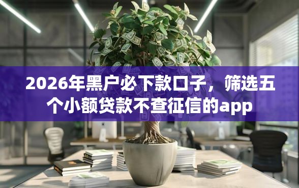 2026年黑户必下款口子，筛选五个小额贷款不查征信的app
