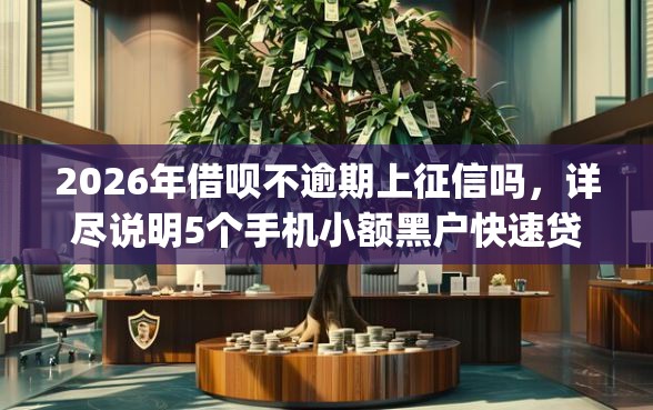 2026年借呗不逾期上征信吗，详尽说明5个手机小额黑户快速贷款app