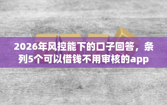 2026年风控能下的口子回答,条列5个可以借钱不用审核的app 2026年风控能下的口子回答,条列5个可以借钱不用审核的app