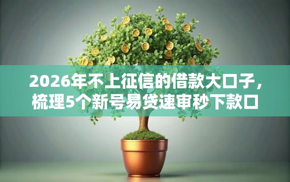 2026年不上征信的借款大口子，梳理5个新号易贷速审秒下款口子