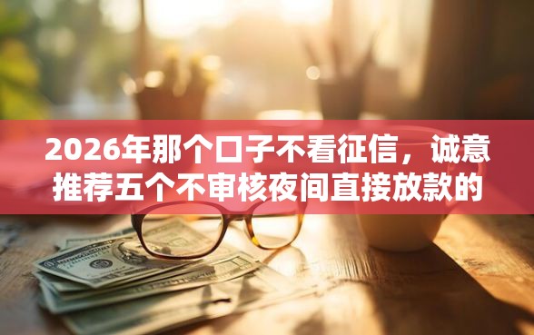 2026年那个口子不看征信，诚意推荐五个不审核夜间直接放款的网贷平台