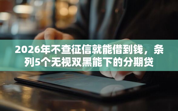 2026年不查征信就能借到钱，条列5个无视双黑能下的分期贷