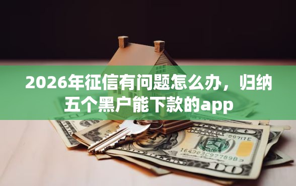 2026年征信有问题怎么办，归纳五个黑户能下款的app